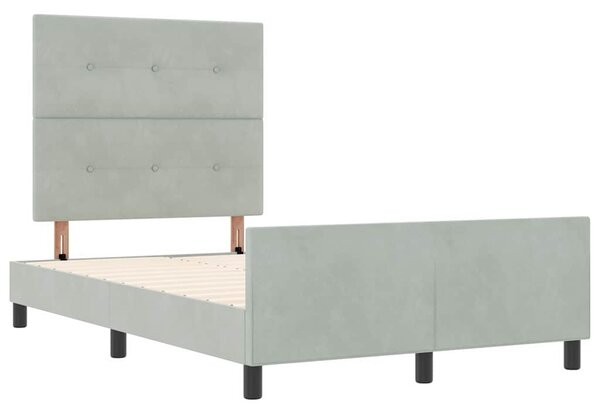 Krevet s opruga kutije Svjetlosiva 120 x 190 cm Baršun - Svjetlosiva / 120 x 190 cm