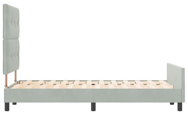 Krevet s opruga kutije Svjetlosiva 120 x 190 cm Baršun - Svjetlosiva / 120 x 190 cm