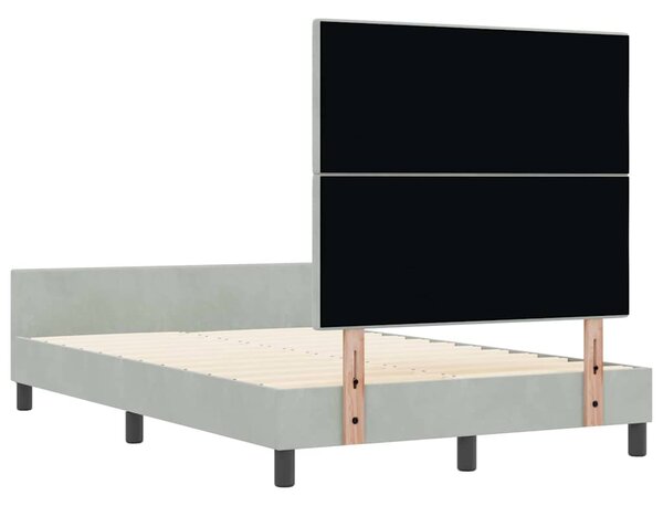 Krevet s opruga kutije Svjetlosiva 120 x 190 cm Baršun - Svjetlosiva / 120 x 190 cm