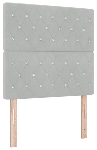 Krevet s opruga kutije Svjetlosiva 200 x 100 cm Baršun - Svjetlosiva / 200 x 100 cm