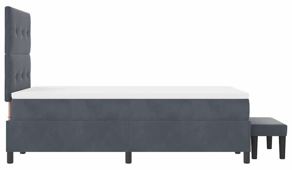 Krevet s opruga kutije Tamno siva 190 x 120 cm Baršun - Siva / 190 x 120 cm