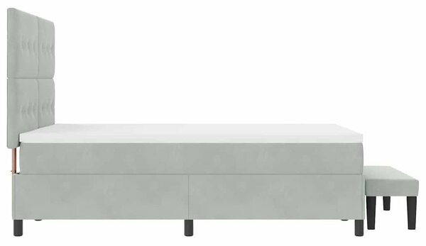 Krevet s opruga kutije Svjetlosiva 190 x 140 cm Baršun - Svjetlosiva / 190 x 140 cm