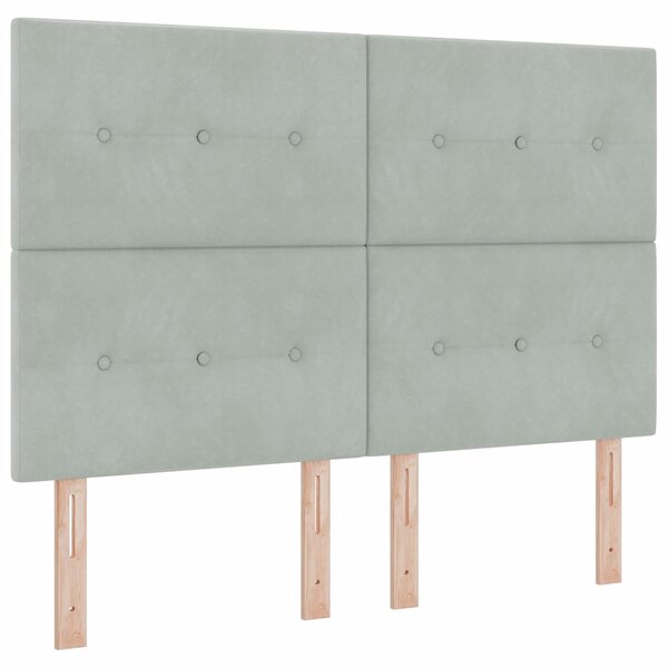 Krevet s opruga kutije Svijetlo siva 190 x 140 cm Baršun - Svjetlosiva / 190 x 140 cm