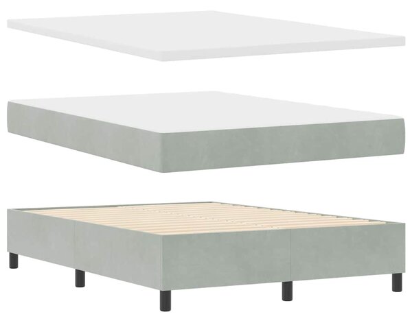 Krevet s opruga kutije Svijetlo siva 200 x 160 cm Baršun - Svjetlosiva / 200 x 160 cm