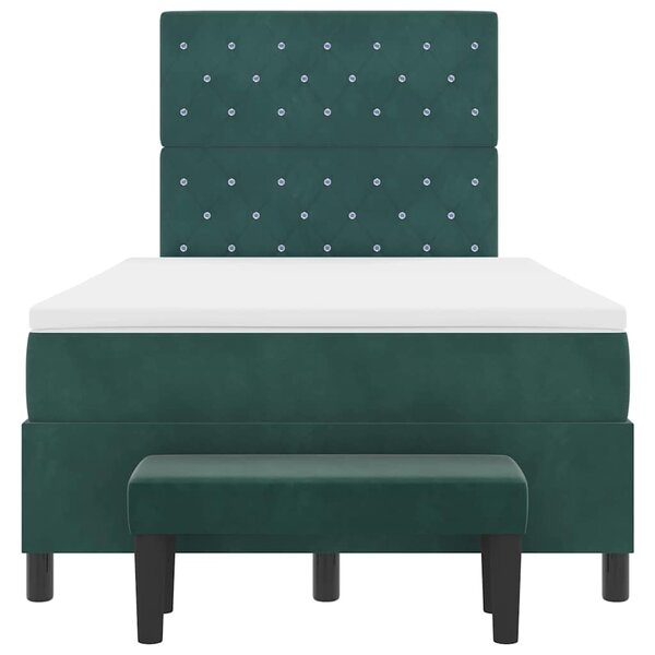 Krevet s opruga kutije Tamnozelena 200 x 120 cm Baršun - Zelena / 200 x 120 cm