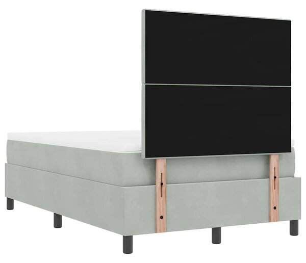 Krevet s opruga kutije Svjetlosiva 190 x 120 cm Baršun - Svjetlosiva / 190 x 120 cm