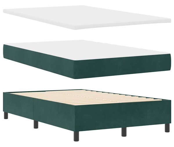 Krevet s opruga kutije Tamnozelena 200 x 120 cm Baršun - Zelena / 200 x 120 cm