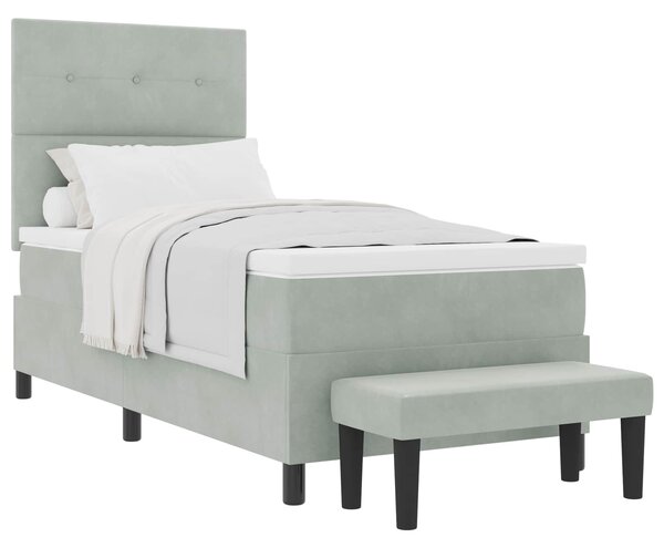Krevet s opruga kutije Svjetlosiva 200 x 80 cm Baršun - Svjetlosiva / 200 x 80 cm