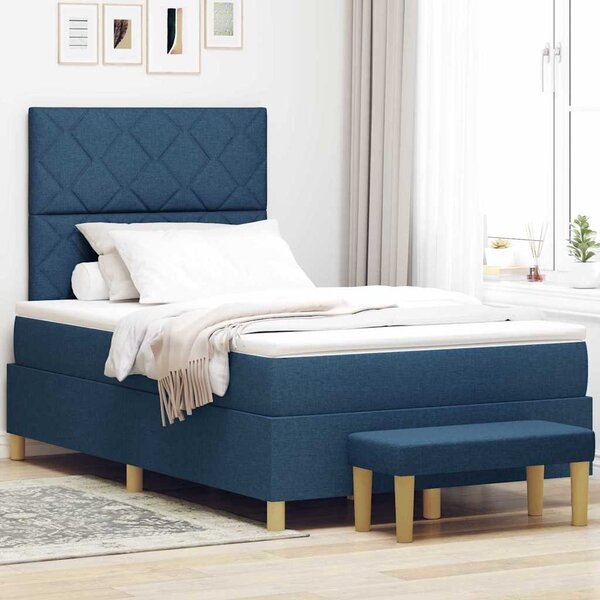 Krevet s opruga kutije s jastukom Plava 200 x 120 cm tkanina - Plava / 200 x 120 cm