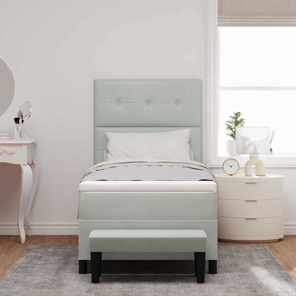 Krevet s opruga kutije Svjetlosiva 200 x 80 cm Baršun - Svjetlosiva / 200 x 80 cm