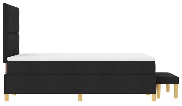 Krevet s opruga kutije s jastukom Crna 200 x 120 cm tkanina - Crna / 200 x 120 cm