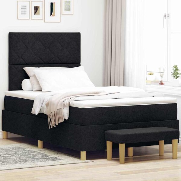 Krevet s opruga kutije s jastukom Crna 200 x 120 cm tkanina - Crna / 200 x 120 cm