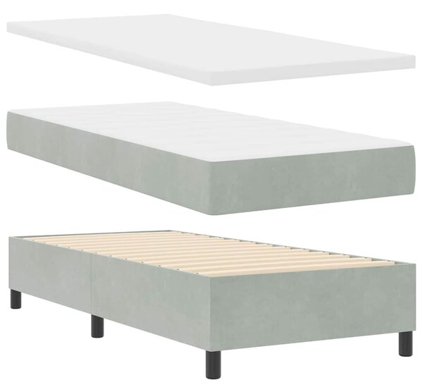 Krevet s opruga kutije Svijetlo siva 200 x 80 cm Baršun - Svjetlosiva / 200 x 80 cm