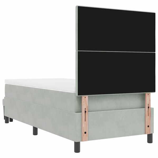 Krevet s opruga kutije Svjetlosiva 200 x 80 cm Baršun - Svjetlosiva / 200 x 80 cm
