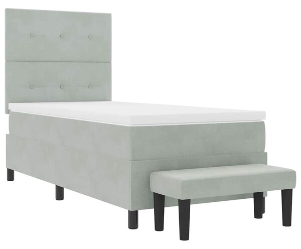 Krevet s opruga kutije Svjetlosiva 200 x 80 cm Baršun - Svjetlosiva / 200 x 80 cm