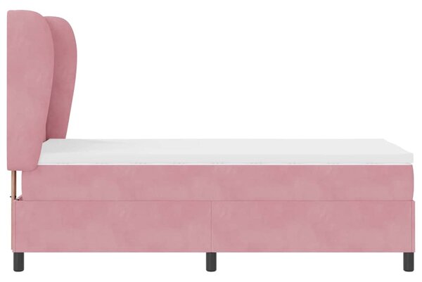 Krevet s opruga kutije s madracem Ružičasta 200 x 80 cm Baršun - Ružičasta / 200 x 80 cm