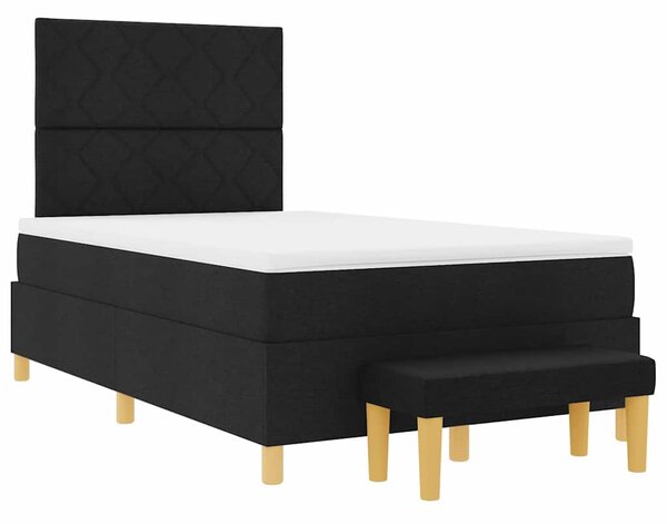 Krevet s opruga kutije s jastukom Crna 200 x 120 cm tkanina - Crna / 200 x 120 cm
