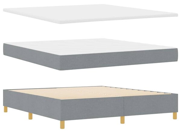 Krevet s opruga kutije Svjetlosiva 200 x 180 cm tkanina - Svjetlosiva / 200 x 180 cm