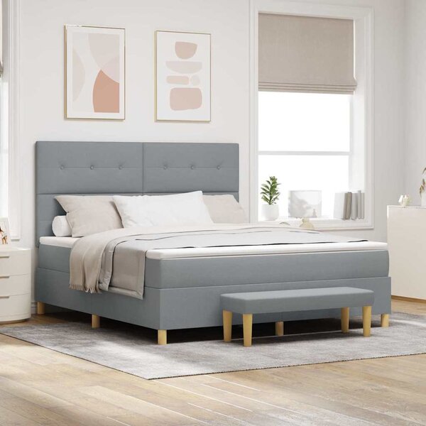 Krevet s opruga kutije Svjetlosiva 200 x 180 cm tkanina - Svjetlosiva / 200 x 180 cm