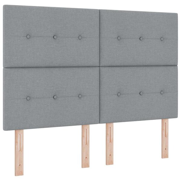 Krevet s opruga kutije Svijetlo siva 200 x 140 cm tkanina - Svjetlosiva / 200 x 140 cm