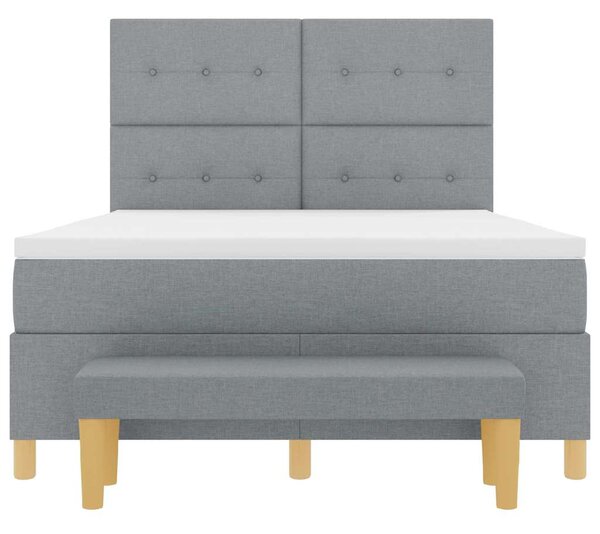 Krevet s opruga kutije Svjetlosiva 200 x 140 cm tkanina - Svjetlosiva / 200 x 140 cm