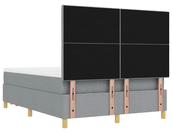 Krevet s opruga kutije Svjetlosiva 200 x 140 cm tkanina - Svjetlosiva / 200 x 140 cm