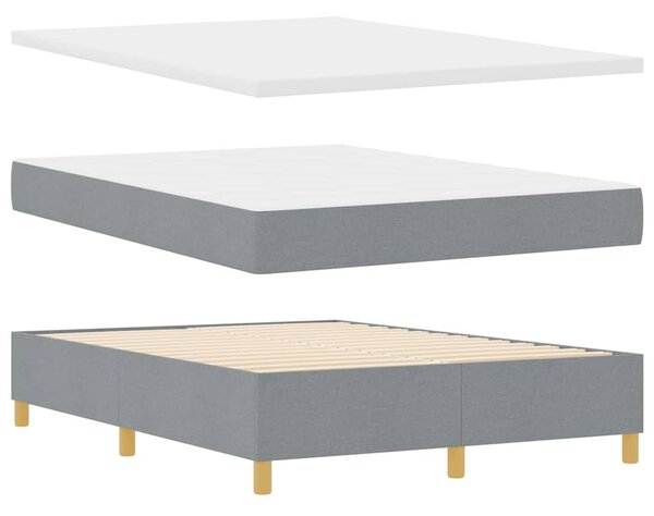 Krevet s opruga kutije Svijetlo siva 200 x 140 cm tkanina - Svjetlosiva / 200 x 140 cm