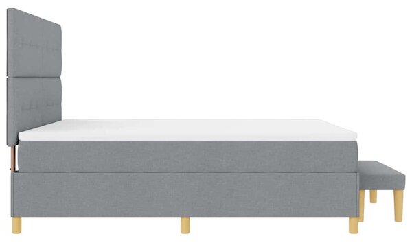 Krevet s opruga kutije Svjetlosiva 200 x 180 cm tkanina - Svjetlosiva / 200 x 180 cm