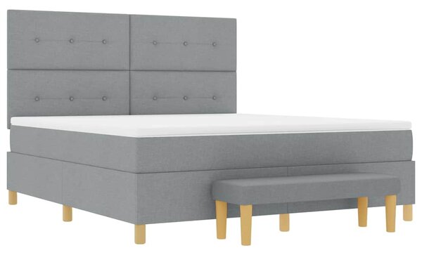Krevet s opruga kutije Svjetlosiva 200 x 180 cm tkanina - Svjetlosiva / 200 x 180 cm