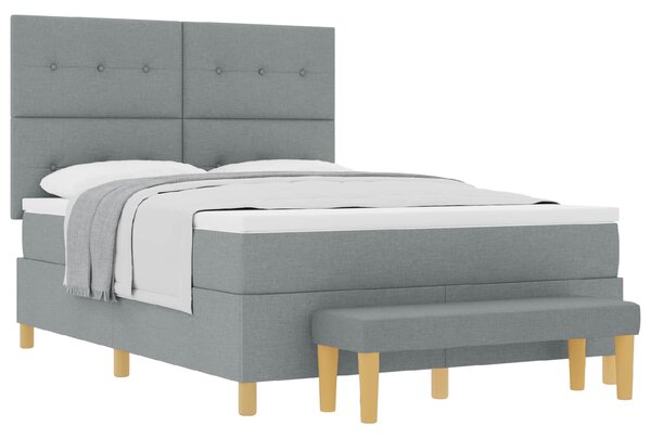 Krevet s opruga kutije Svjetlosiva 200 x 140 cm tkanina - Svjetlosiva / 200 x 140 cm