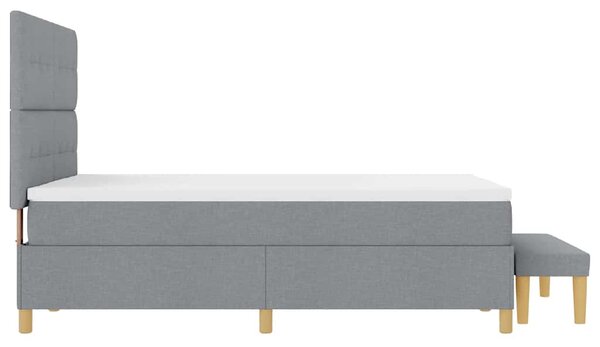 Krevet s opruga kutije Svjetlosiva 200 x 140 cm tkanina - Svjetlosiva / 200 x 140 cm