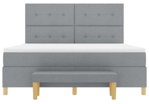 Krevet s opruga kutije Svjetlosiva 200 x 180 cm tkanina - Svjetlosiva / 200 x 180 cm