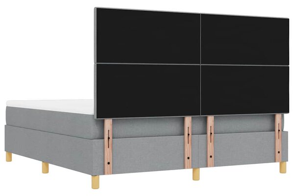 Krevet s opruga kutije Svjetlosiva 200 x 180 cm tkanina - Svjetlosiva / 200 x 180 cm