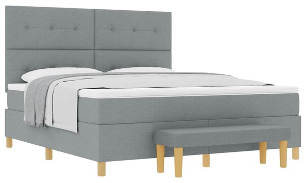 Krevet s opruga kutije Svjetlosiva 200 x 180 cm tkanina - Svjetlosiva / 200 x 180 cm