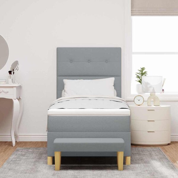 Krevet s opruga kutije Svjetlosiva 200 x 80 cm tkanina - Svjetlosiva / 200 x 80 cm