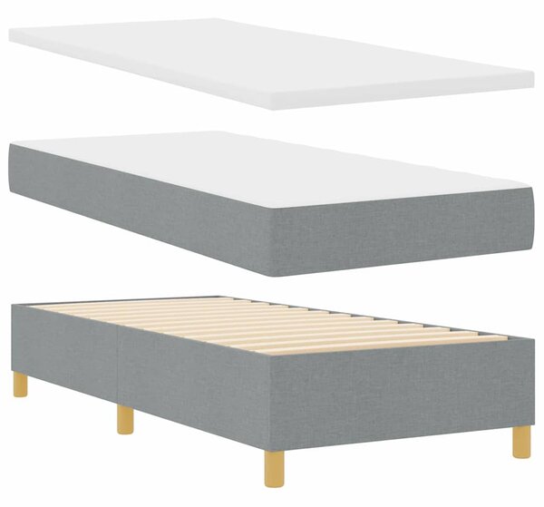 Krevet s opruga kutije Svjetlosiva 200 x 100 cm tkanina - Svjetlosiva / 200 x 100 cm