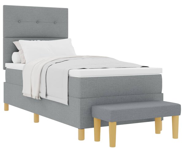 Krevet s opruga kutije Svjetlosiva 200 x 80 cm tkanina - Svjetlosiva / 200 x 80 cm