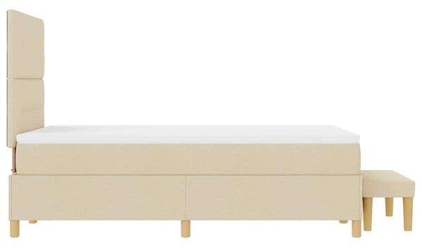 Krevet s opruga kutije s uzglavljem Krema 200 x 120 cm tkanina - Krem / 200 x 120 cm
