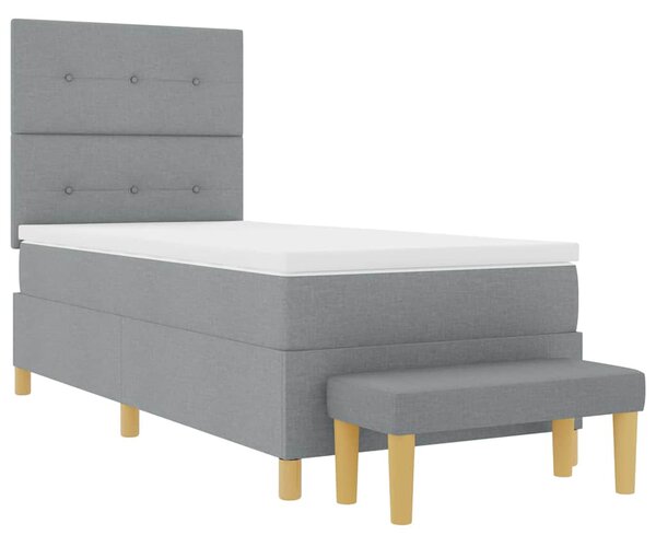Krevet s opruga kutije Svjetlosiva 200 x 80 cm tkanina - Svjetlosiva / 200 x 80 cm
