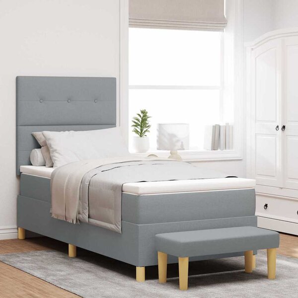 Krevet s opruga kutije Svjetlosiva 200 x 80 cm tkanina - Svjetlosiva / 200 x 80 cm