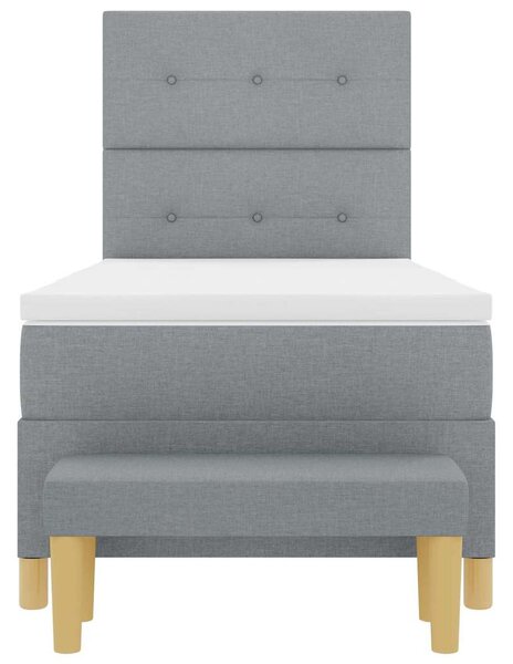 Krevet s opruga kutije Svjetlosiva 200 x 80 cm tkanina - Svjetlosiva / 200 x 80 cm