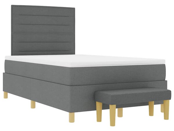 Krevet s opruga kutije Tamno siva 200 x 120 cm tkanina - Siva / 200 x 120 cm