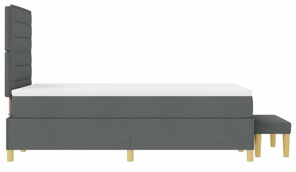 Krevet s opruga kutije Tamno siva 200 x 120 cm tkanina - Siva / 200 x 120 cm