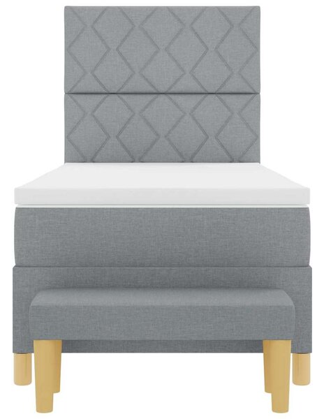 Krevet s opruga kutije Svjetlosiva 200 x 100 cm tkanina - Svjetlosiva / 200 x 100 cm