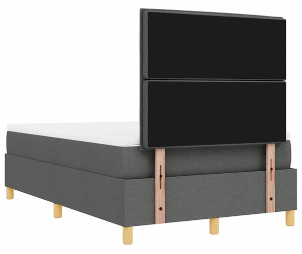 Krevet s opruga kutije Tamno siva 200 x 120 cm tkanina - Siva / 200 x 120 cm
