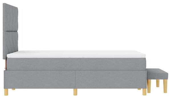 Krevet s opruga kutije Svjetlosiva 190 x 120 cm tkanina - Svjetlosiva / 190 x 120 cm