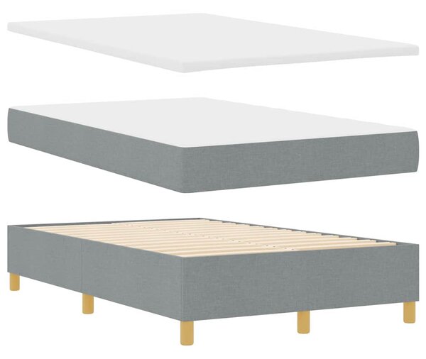LED Box Spring Krevet Svijetlo siva 120 x 200 cm tkanina - Svjetlosiva / 120 x 200 cm