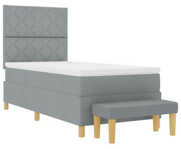 Krevet s opruga kutije Svjetlosiva 200 x 100 cm tkanina - Svjetlosiva / 200 x 100 cm