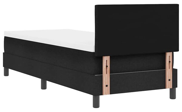Krevet s opruga kutije s uzglavljem Crna 80 x 200 cm tkanina - Crna / 80 x 200 cm