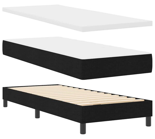 Krevet s opruga kutije s uzglavljem Crna 80 x 200 cm tkanina - Crna / 80 x 200 cm